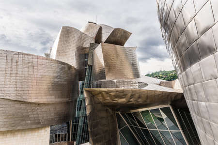 BILBAO, SPAIN - OCTOBER 1  Exterior of The Guggenheim Museum on October 1, 2013 in Bilbao, Spain  The Guggenheim is a museum of modern and contemporary art designed by Canadian-American architect Frank Gehryのeditorial素材