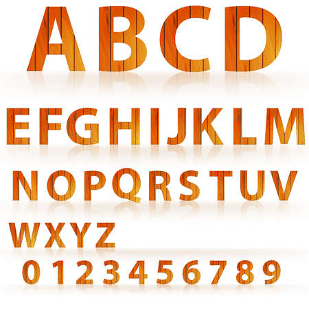 Wooden alphabet vector designのイラスト素材