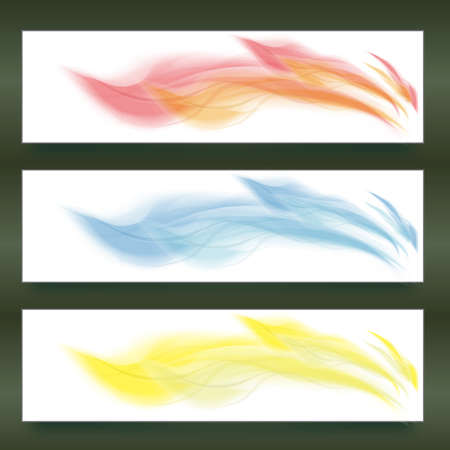 Three different color banners design decorated with fire styleのイラスト素材