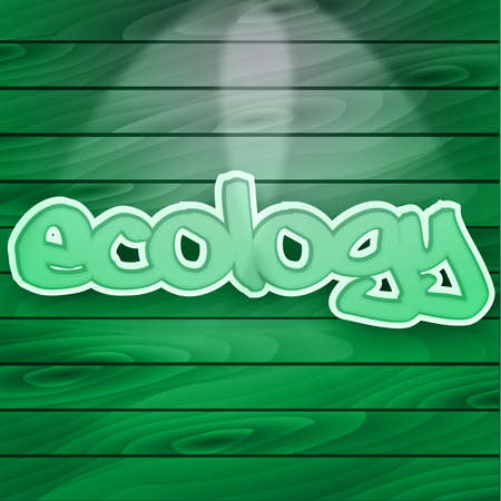 Ecology vector stick over wooden backgroundのイラスト素材