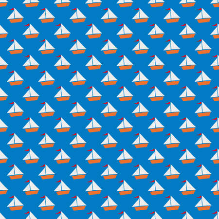 Hand drawing style boats vector pattern のイラスト素材