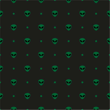 Vector patterb nade with little green alien heads