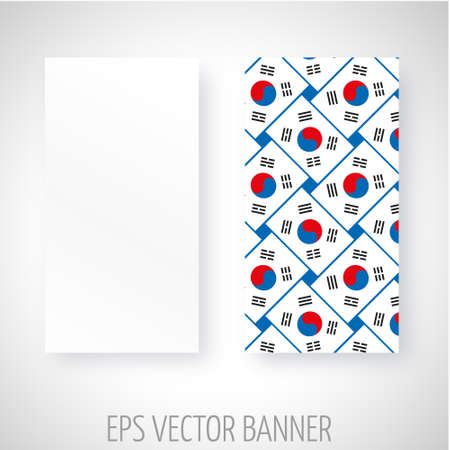 Vector banner with South Korea flag decorationのイラスト素材