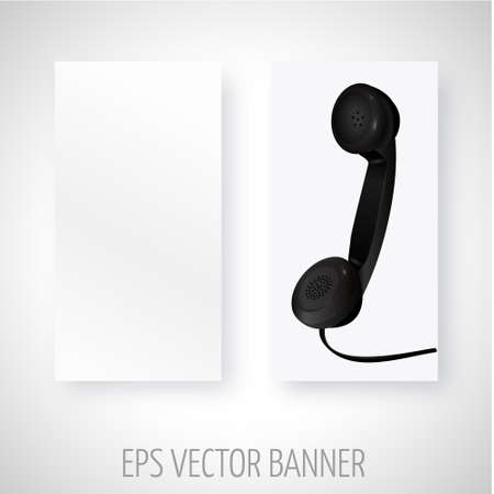 Vector banner with a vintage phone decorationのイラスト素材