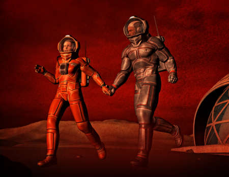 Love and sand storm on Marsの写真素材