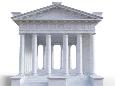3d generated front view of roman-style buildingの写真素材