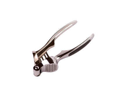 Garlic press isolated on whiteの写真素材