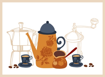 background with Turkish coffeeのイラスト素材