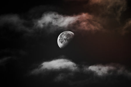 Moon in the night skyの写真素材