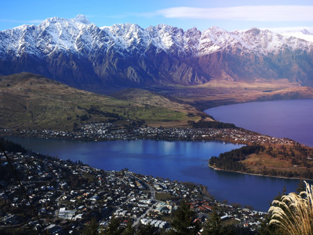 Queenstown lake sky viewの写真素材