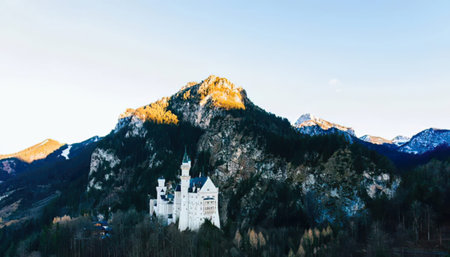 Panoramic view of Hochschwab castle in Bavaria, Germany