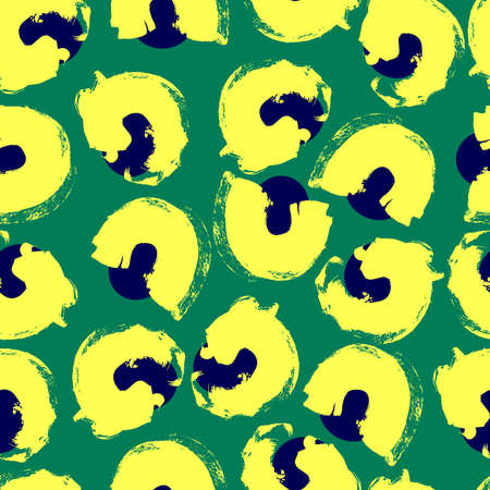 vector seamless pattern abstract grungy circles paint on bright background.
