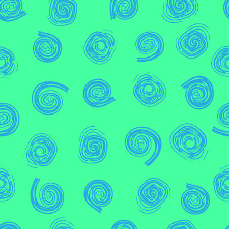 spiral vector seamless pattern. Simple swirling isolated elementsのイラスト素材