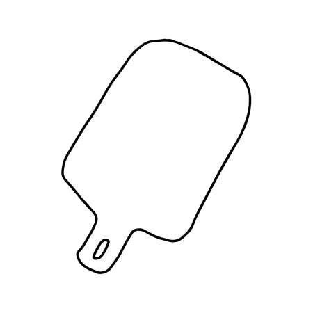 vector cutting board for kitchen food preparation. Colored kitchen utensils blue orangeのイラスト素材