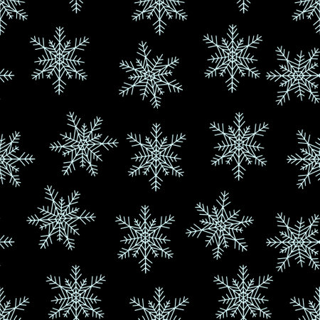 snowflakes vector seamless pattern. Winter background for cards, invitations and wrapping paperのイラスト素材