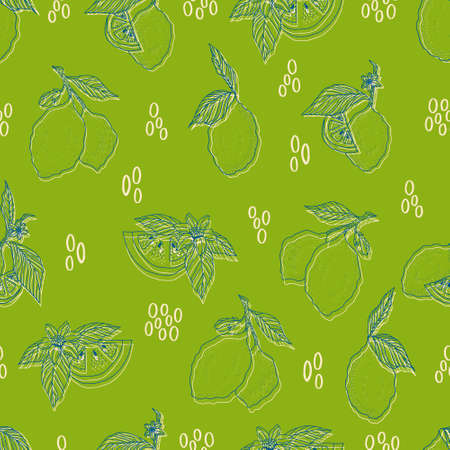 vector seamless pattern lemons and sliced lemons on a pink background. Summer lemon pattern for...
