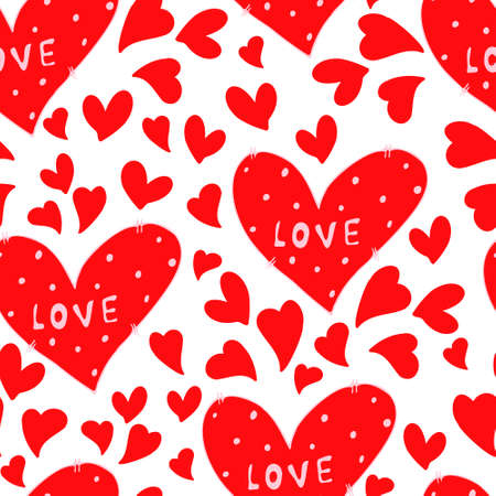 vector seamless pattern of hearts with Valentine's Day 14 February. Background for invitations,...