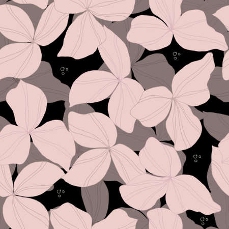 vector seamless pattern flowers. Botanical illustration for wallpaper, textile, fabric, clothing, paper, postcardsのイラスト素材
