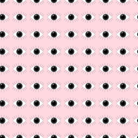 vector seamless pattern open eyes with eyelashesのイラスト素材