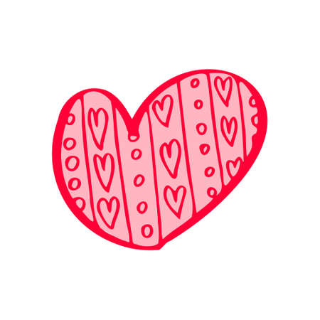 heart contour hand drawing with a brush background. Love pattern, postcard, heart abstract background. vector of hearts with Valentine's Day 14 February. Background for invitations and scrapbookinのイラスト素材