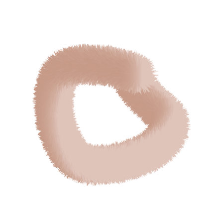 isolated 3d fur half circle shapeのイラスト素材