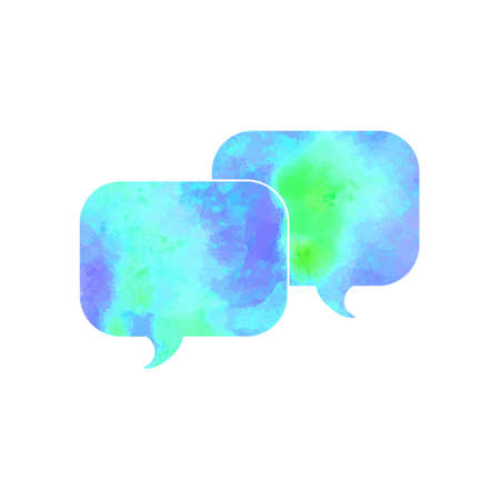 Watercolor Speach bubbles dialogue icon dialog bubble vector chat