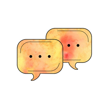 Watercolor Speach bubbles dialogue icon dialog bubble vector chatのイラスト素材