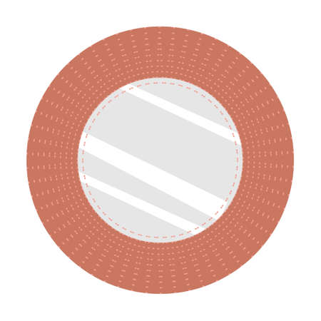 rattan framed mirror cartoon vector isolated hand drawingのイラスト素材