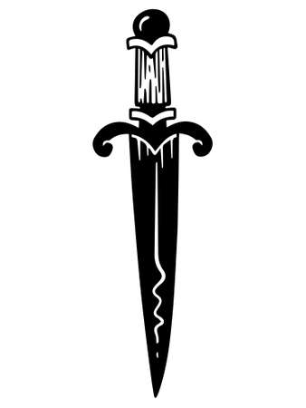 witchcraft ritual dagger for bloodletting and sacrifice isolated halloween vectorのイラスト素材