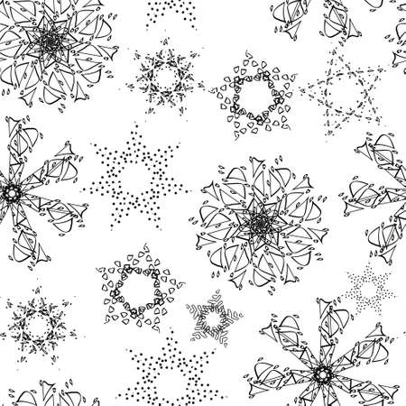 delicate lace doilies stars vector seamless patternのイラスト素材