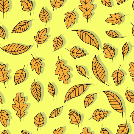 autumn leaves vector seamless pattern. background for fabrics, prints, packaging and postcardsのイラスト素材