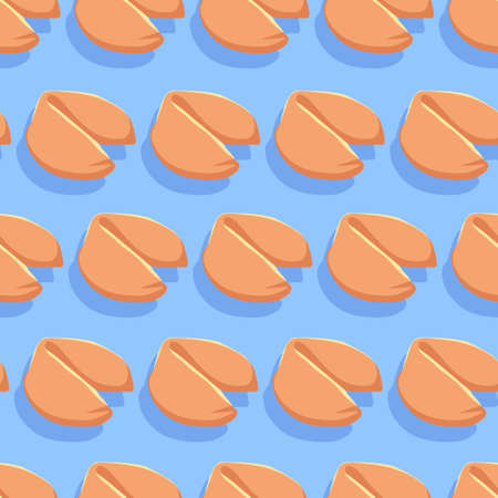 Chinese fortune cookies vector seamless patternのイラスト素材