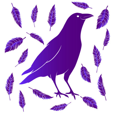 feather isolated black vector drawing silhouette hand drawing sketch bird single feather outlineのイラスト素材