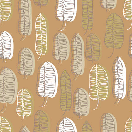 tropical vector seamless pattern exotic banana leaves with stripesのイラスト素材