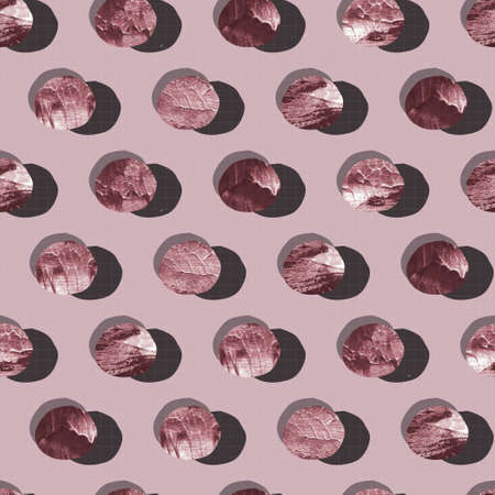 abstract geometric vector seamless pattern paint streak circles. Sea stones with checkered shadowの写真素材