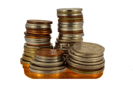 coins isolated on white background