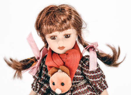 Vintage girl baby dollの写真素材