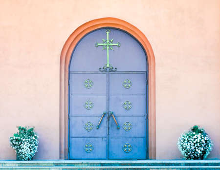 Door to the churchの写真素材