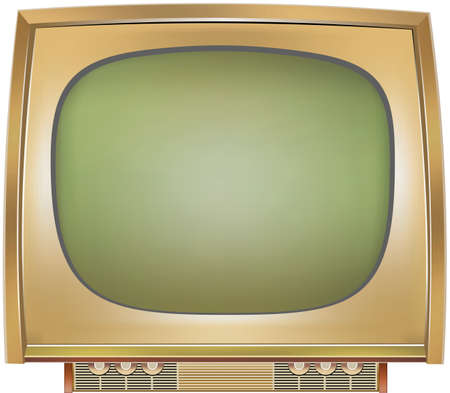 Old tv, vintage vector illustration isolated on whiteのイラスト素材