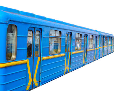 A train in a subway isolated on the whiteの写真素材