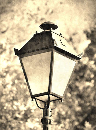 antique street lamp in vintage style. Old style photoの写真素材