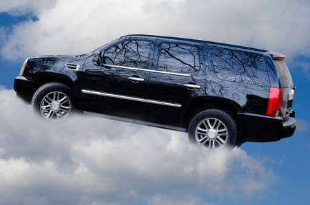 The car in the cloudsの写真素材