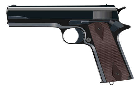 Powerful pistol, gun, handgun, vector illustrationのイラスト素材