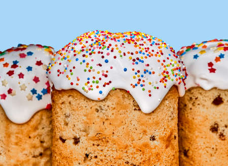 Easter cake isolated on blue background