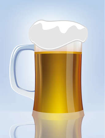 Excellent  glass of beer. Vector illustrationのイラスト素材