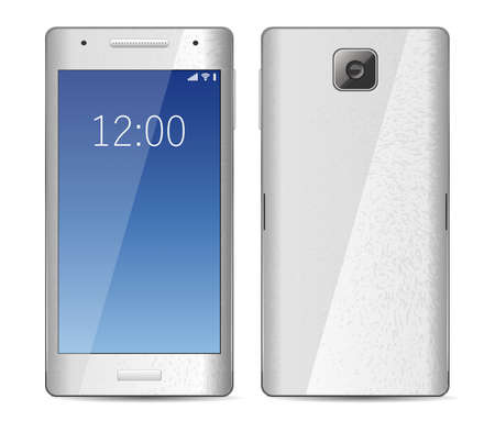 Smartphone, mobile phone isolated on whiteのイラスト素材