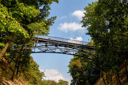 Pedestrian Park bridge, city of Kiev, Ukraineの写真素材