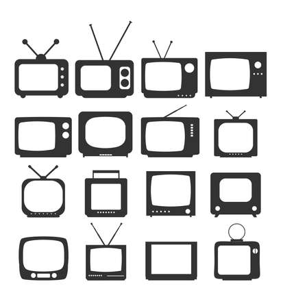 Tv Icon in trendy flat style isolated on white background. Television symbol for your web site design, logo, app, UI. Vector illustration, EPS10のイラスト素材