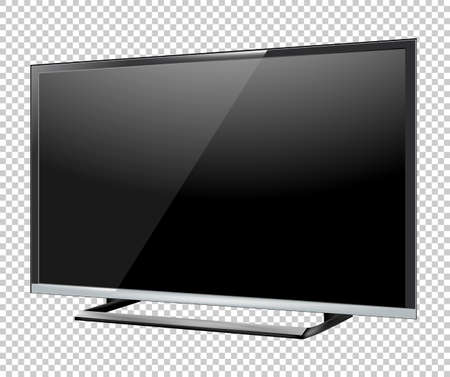 Black LED tv television screen blank on backgroundのイラスト素材