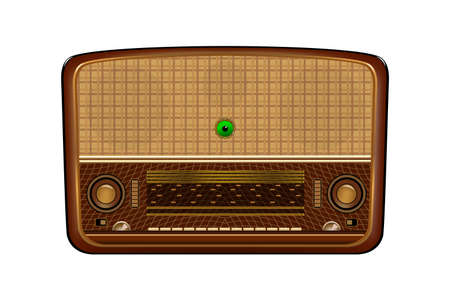 Old radio. Realistic illustration of an old radio receiverのイラスト素材